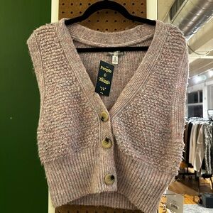 Urban Outfitters Mauve Button-Up Sweater Vest